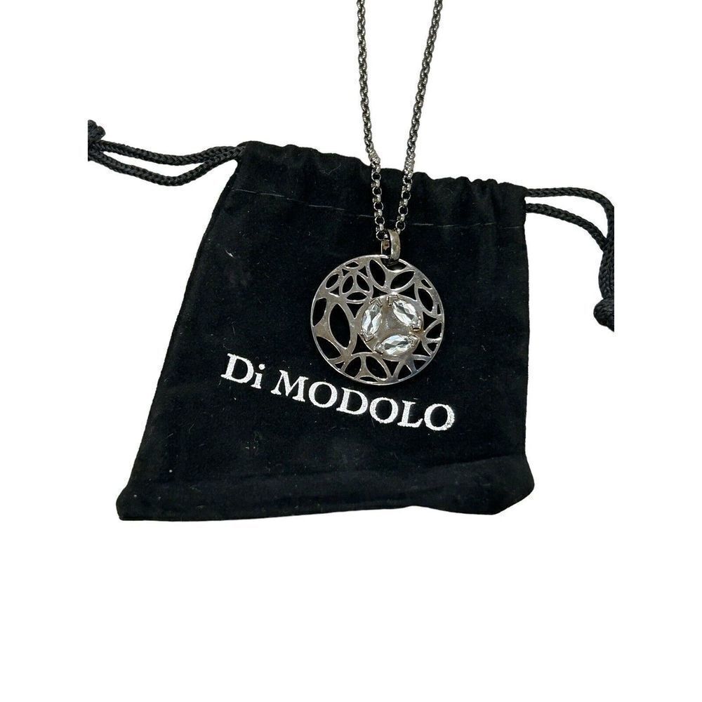 Di Modolo Rock Crystal Necklace Black Rhodium Sterling Silver